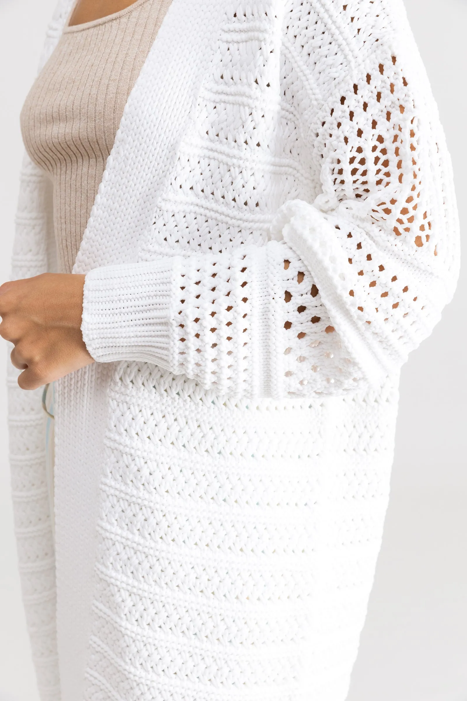 Chunky Knit Cardigan Off White