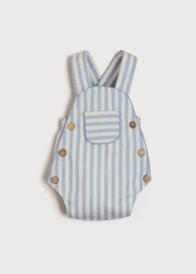 Chunky Stripe Pocket Front Dungaree Romper in Blue (3-18mths)