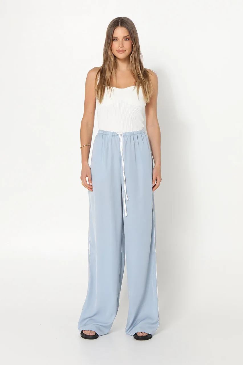 Clara Pants | Ocean/White