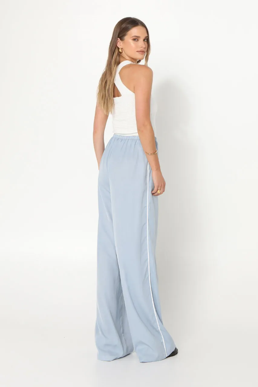 Clara Pants | Ocean/White