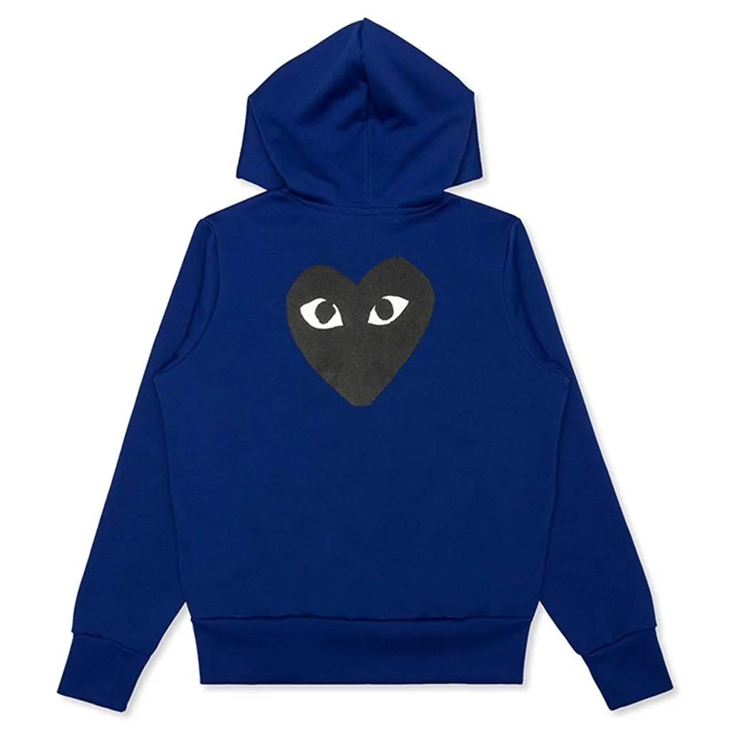 Comme des Garcons Play Women's Big Black Heart Hooded Sweatshirt - Navy