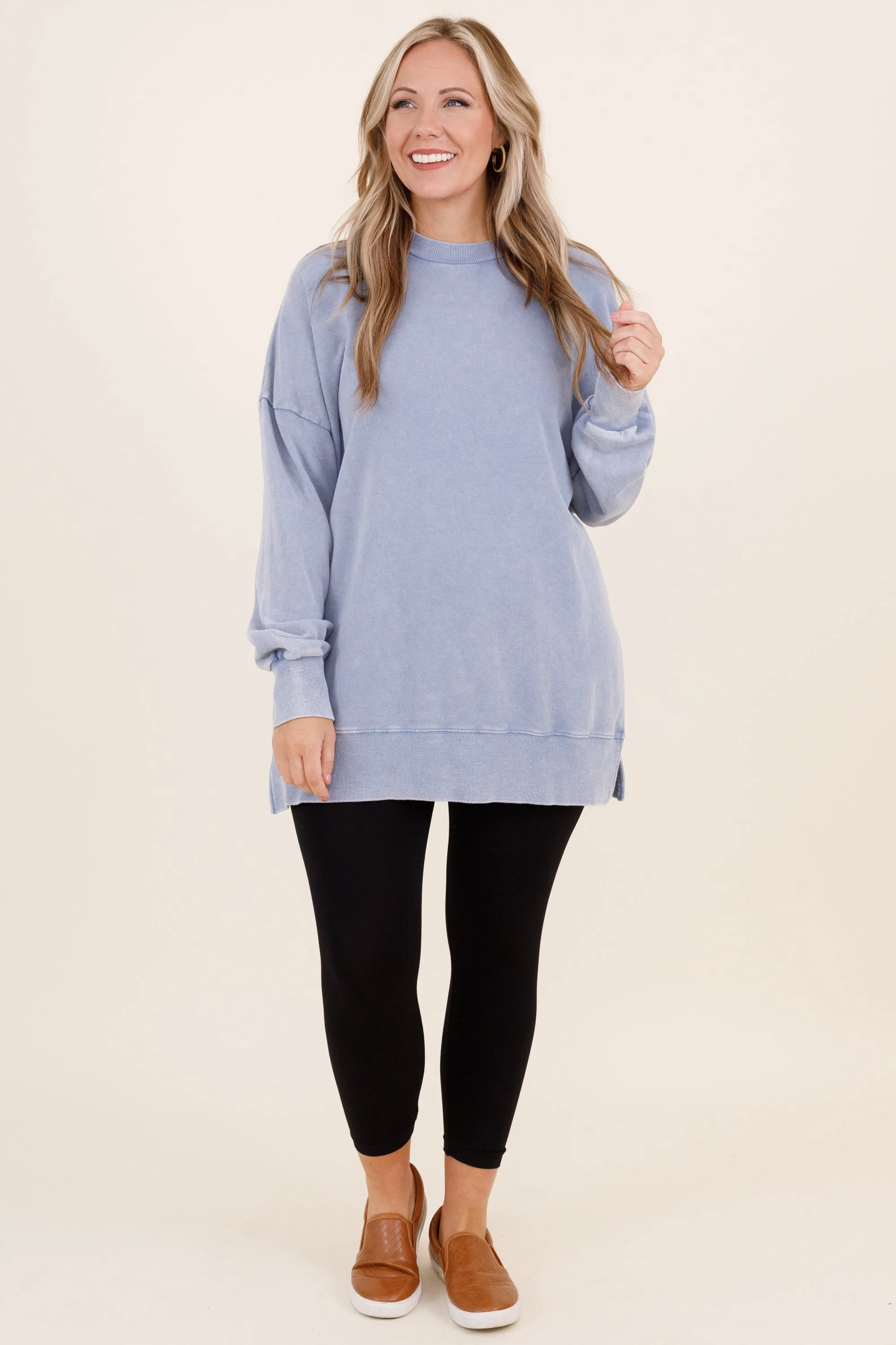 Cozy Pullover, Serenity Blue