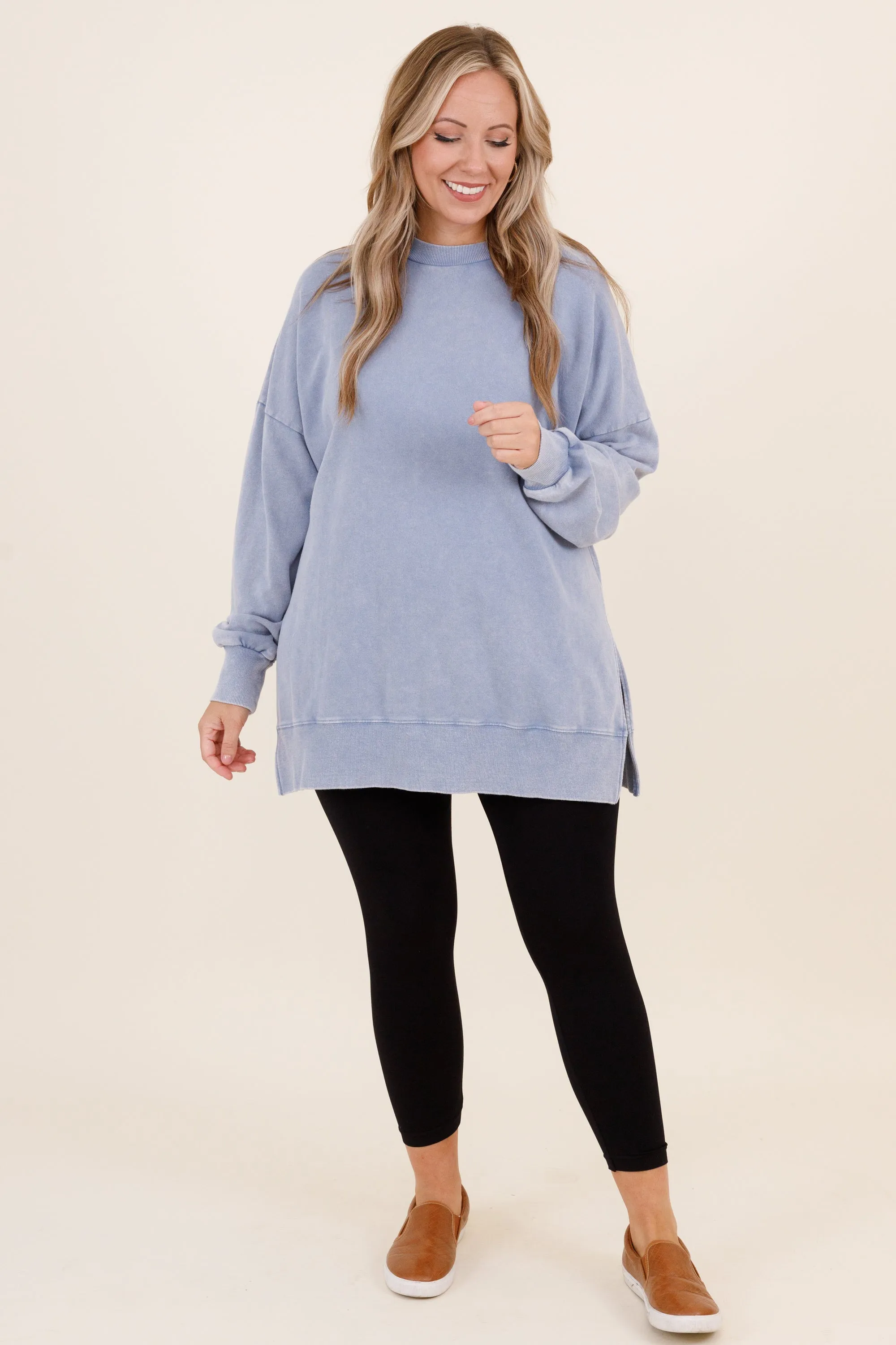 Cozy Pullover, Serenity Blue