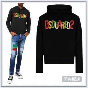 D SQUARED2  |Pullovers Unisex Street Style Long Sleeves Cotton Logo