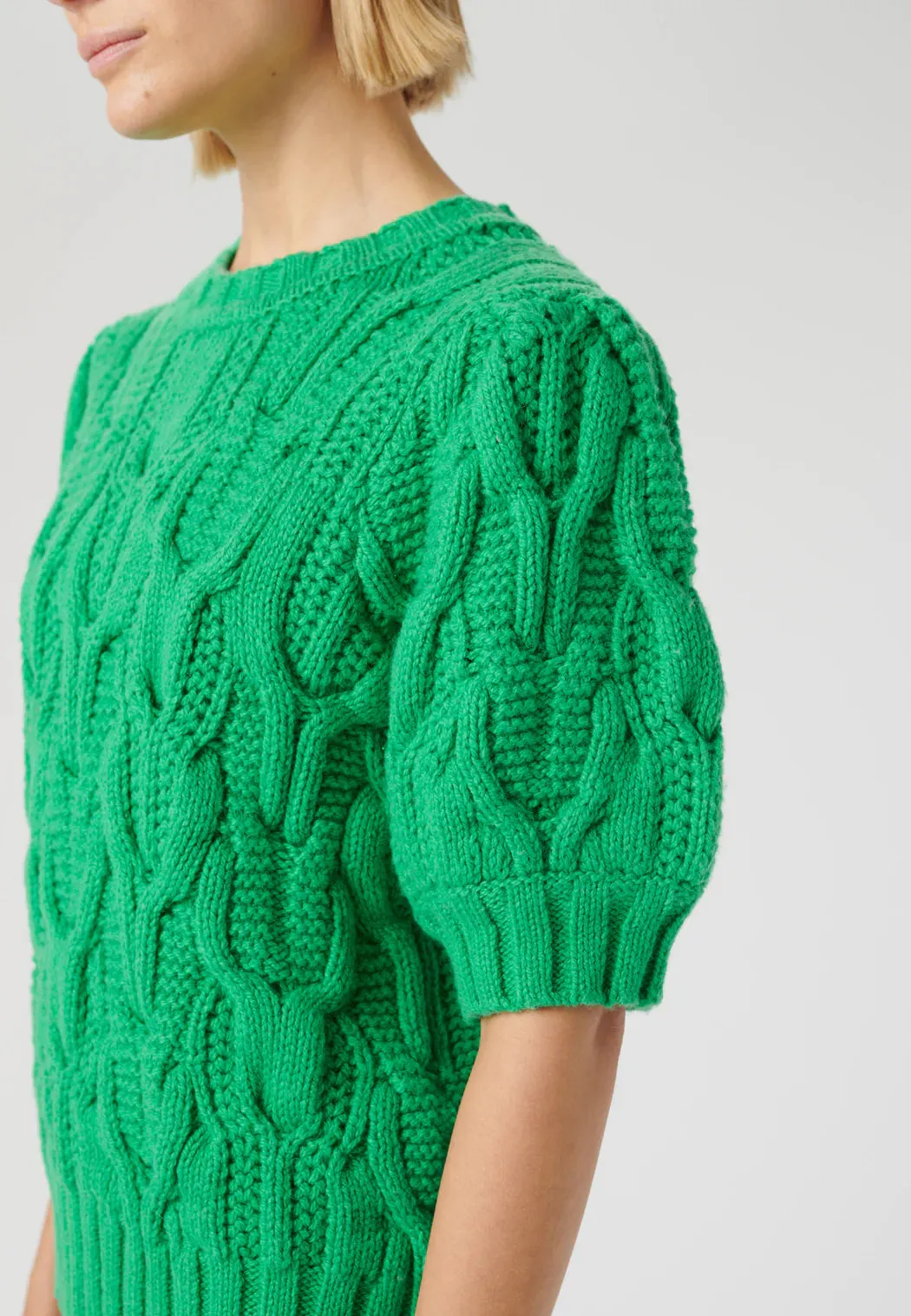 Dea Kudibal - Melody Knit with Cable Stitch in Parakeet Green