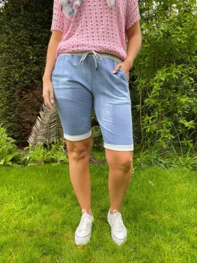 Denim Look Jogger Shorts