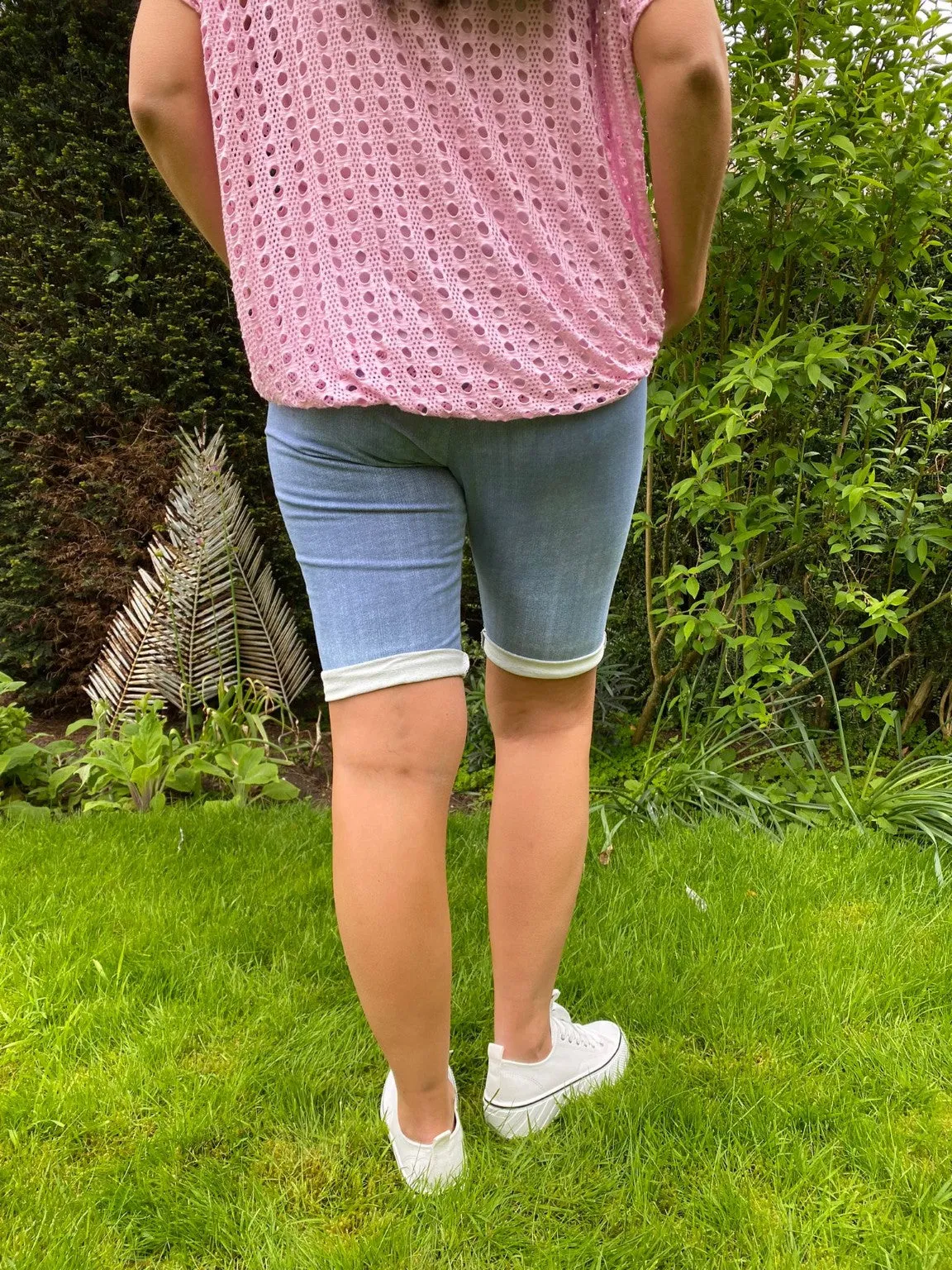 Denim Look Jogger Shorts