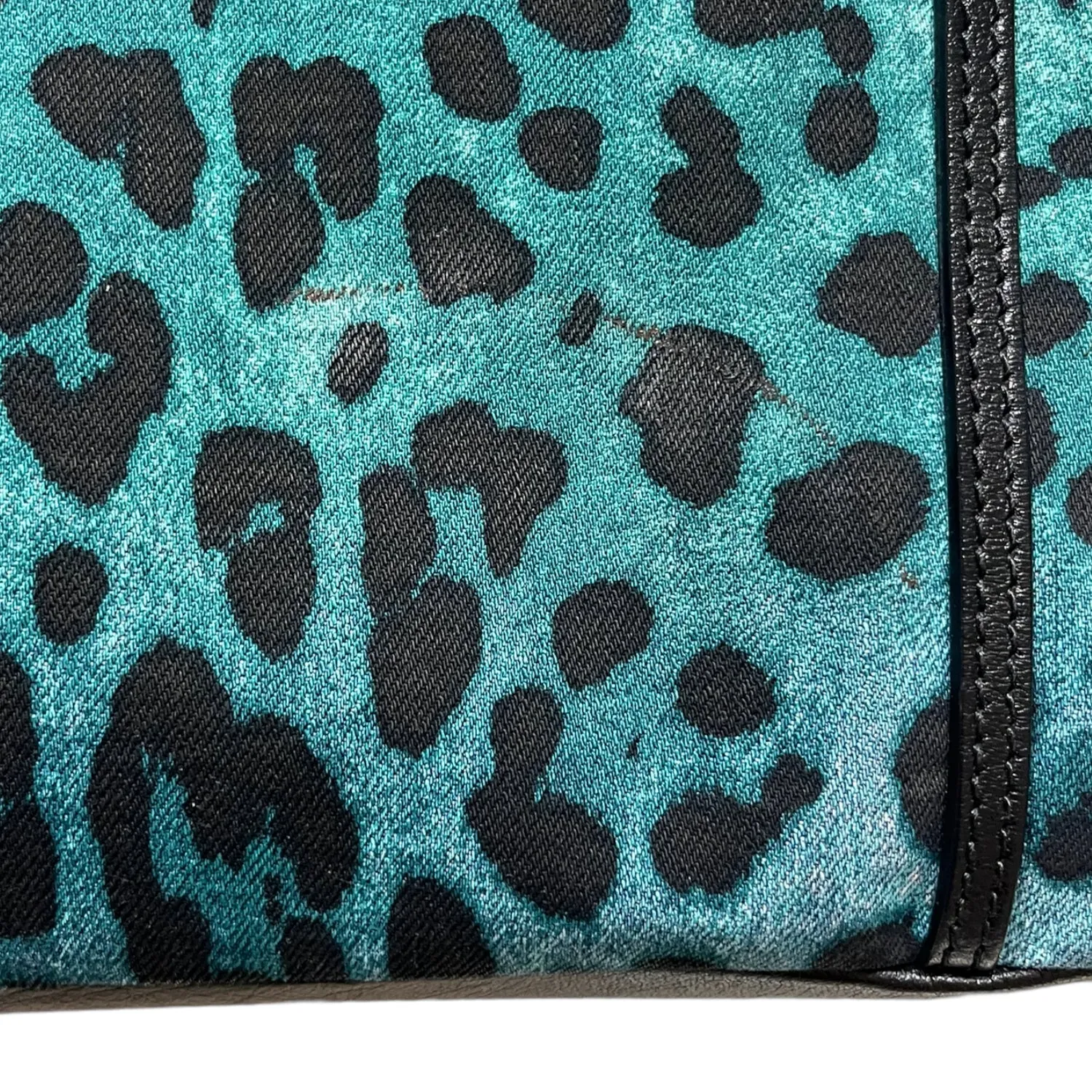 Dolce and Gabbana Blue Animal Print Tote Bag