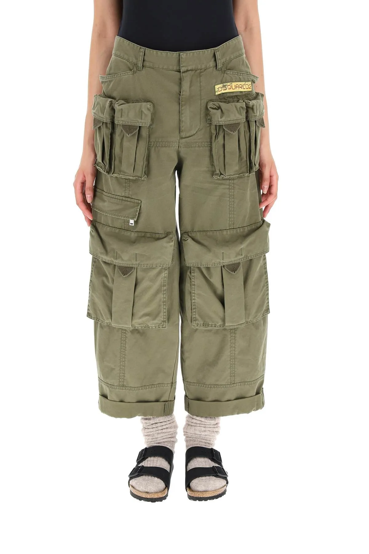 Dsquared2 Wide-Leg Cropped Cargo Trousers