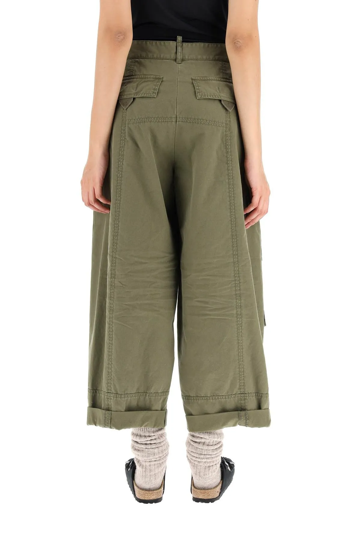 Dsquared2 Wide-Leg Cropped Cargo Trousers