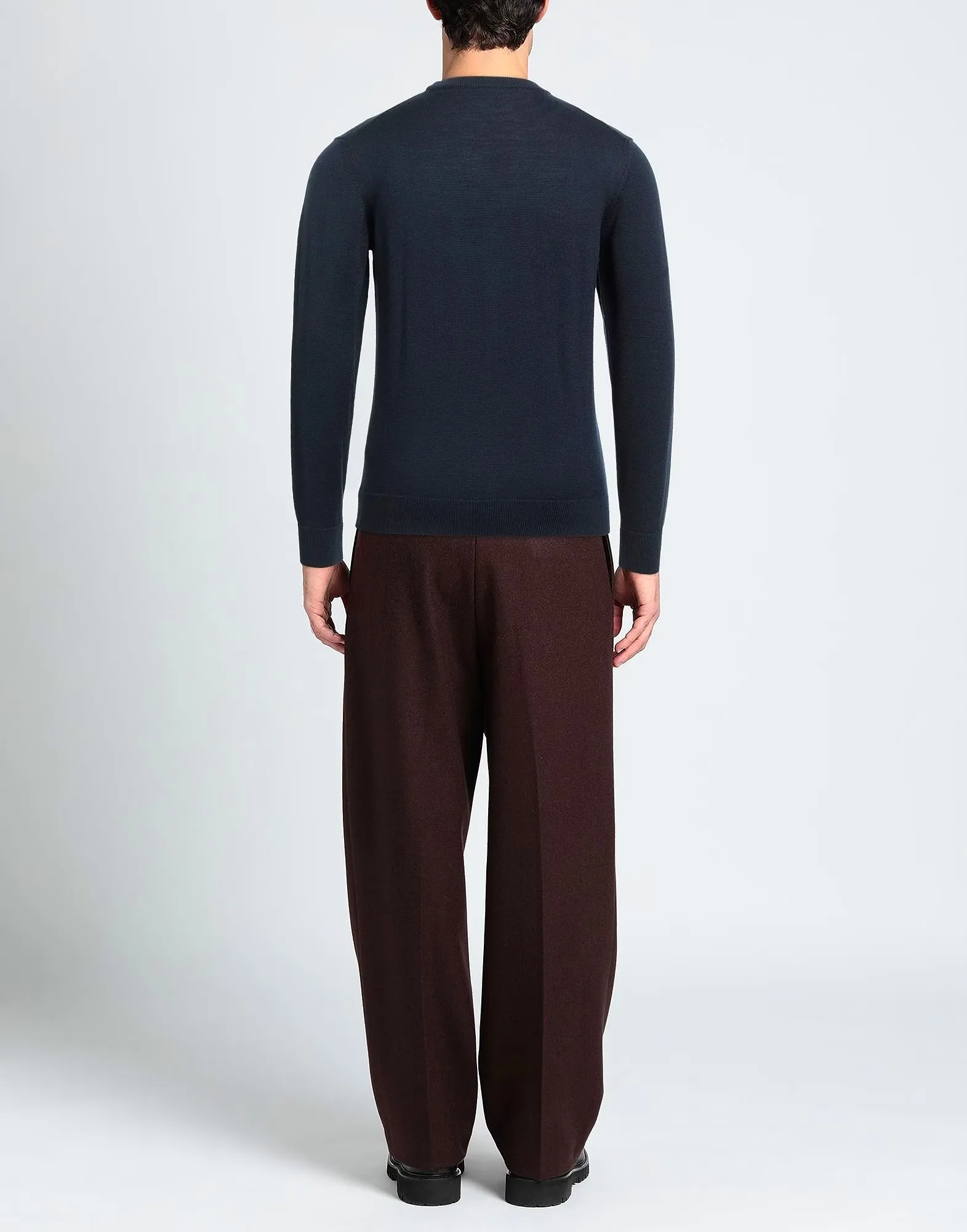 EMPORIO ARMANI  |Crew Neck Pullovers Unisex Wool Street Style Long Sleeves