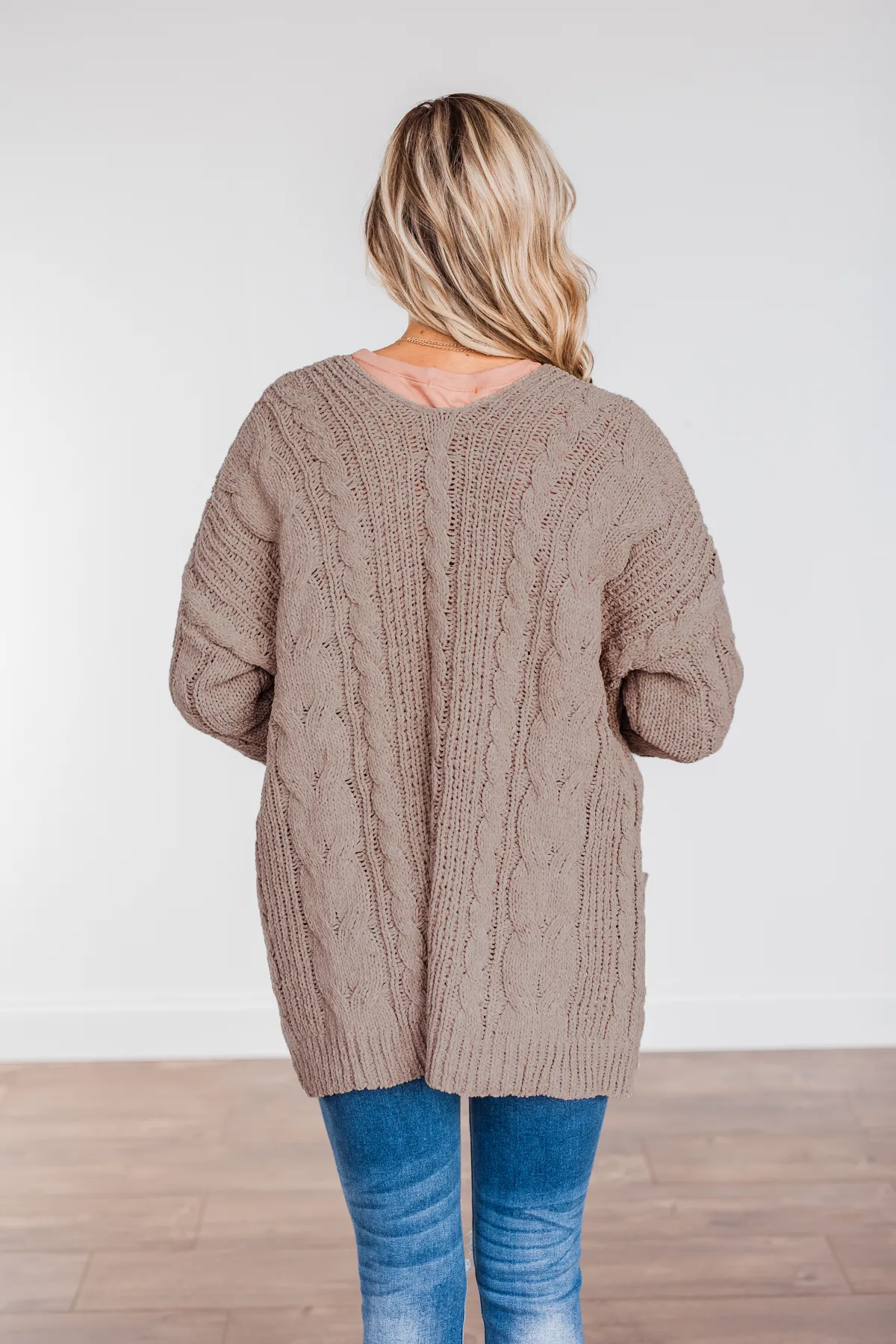 Feeling Grateful Knit Cardigan- Truffle