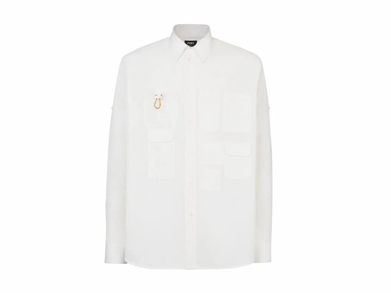 FENDI  |Street Style Long Sleeves Cotton Logo Luxury Shirts