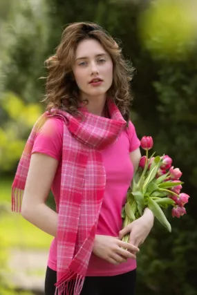 Fine Lambswool Scarf (Curaidh - The Official Pink Ribbon Tartan)