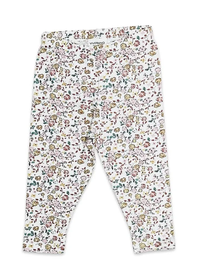 Floral Jersey Stretch Baby Legging Pants (Organic Cotton)