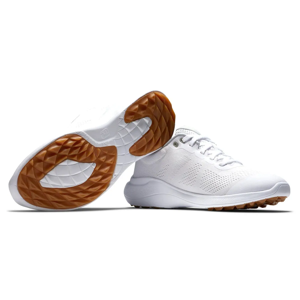 Footjoy Women's Flex Spikeless Golf Shoes White/Tan 95764