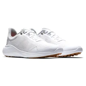 Footjoy Women's Flex Spikeless Golf Shoes White/Tan 95764