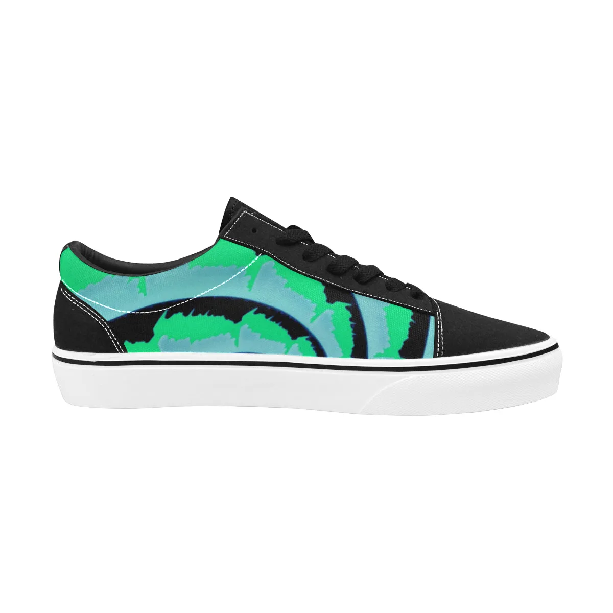 Fractal Tie-Dye Men's Low Top Skateboarding Shoes