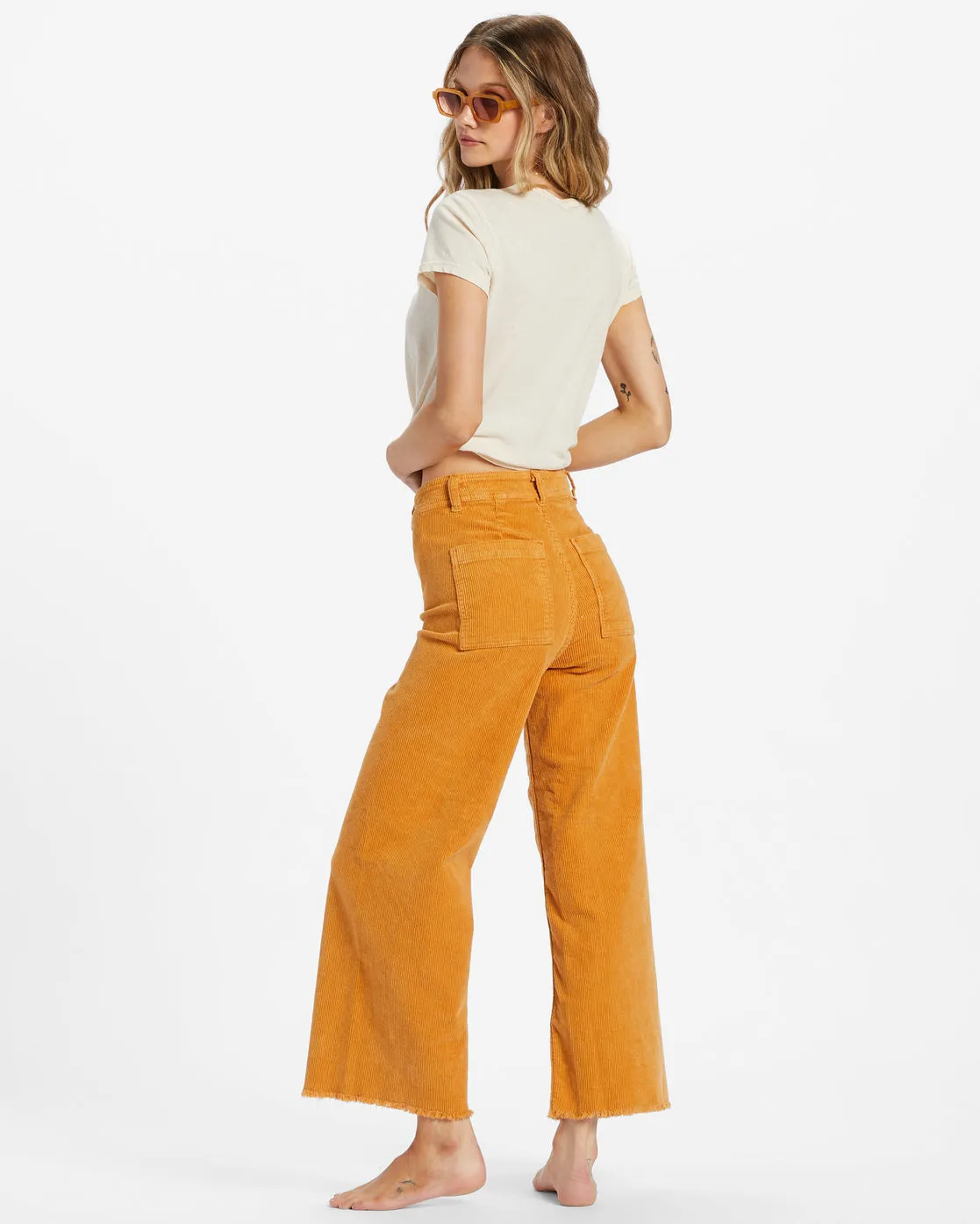 Free Fall Wide-Leg Corduroy Pants - Golden Rays