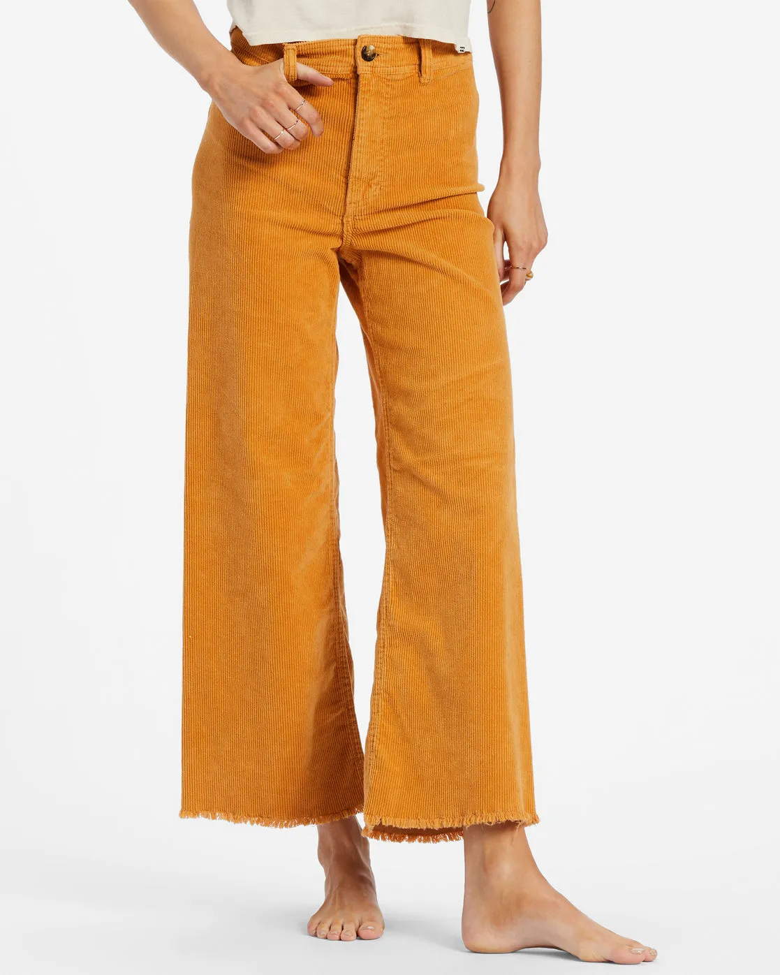 Free Fall Wide-Leg Corduroy Pants - Golden Rays