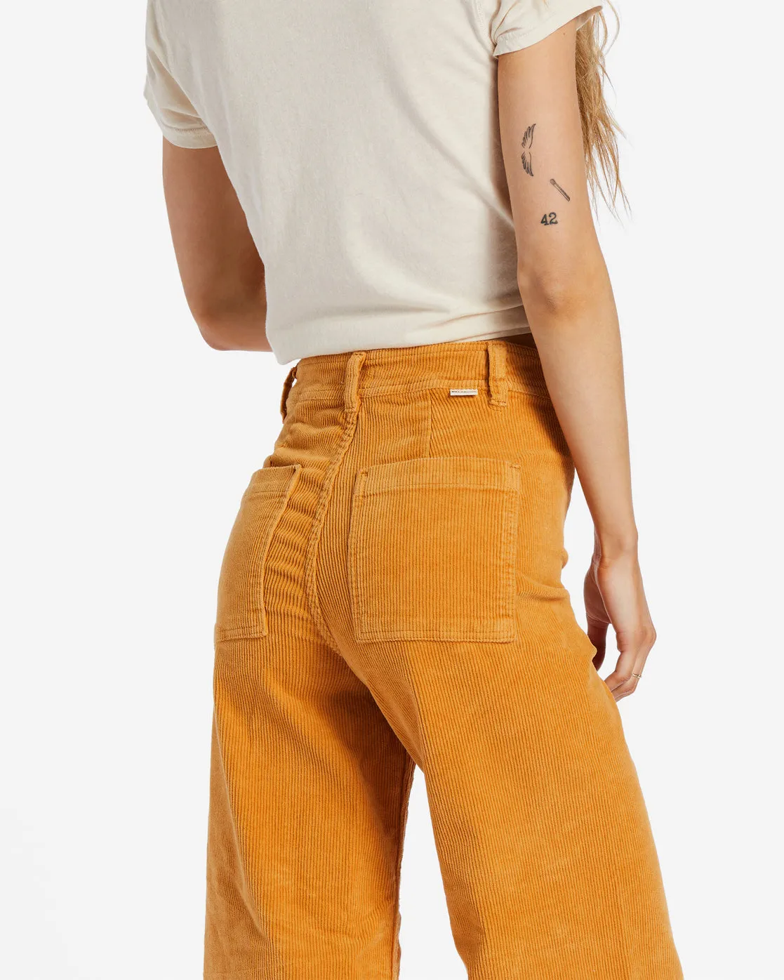 Free Fall Wide-Leg Corduroy Pants - Golden Rays