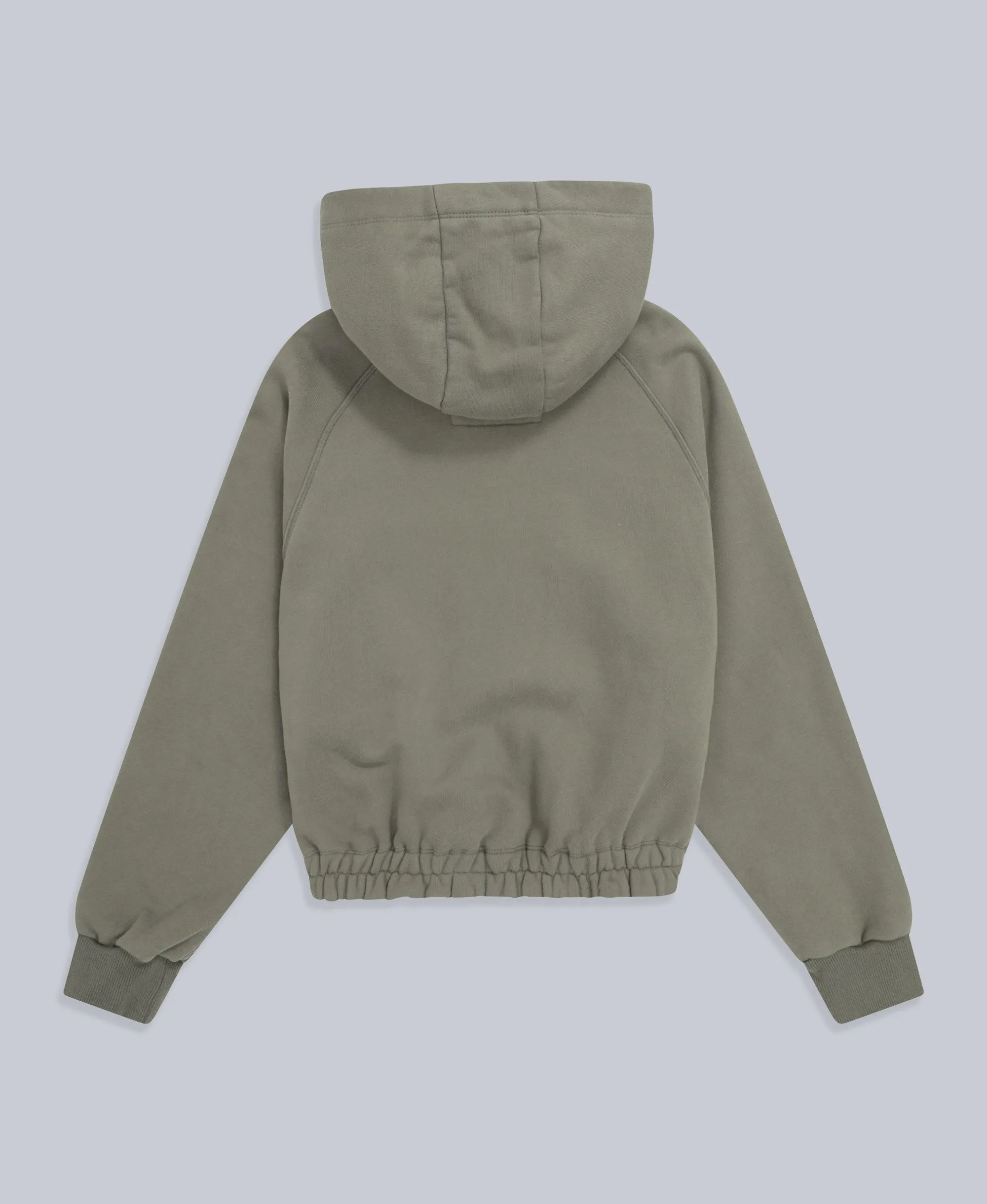 Freya Kids Crop Hoodie - Khaki