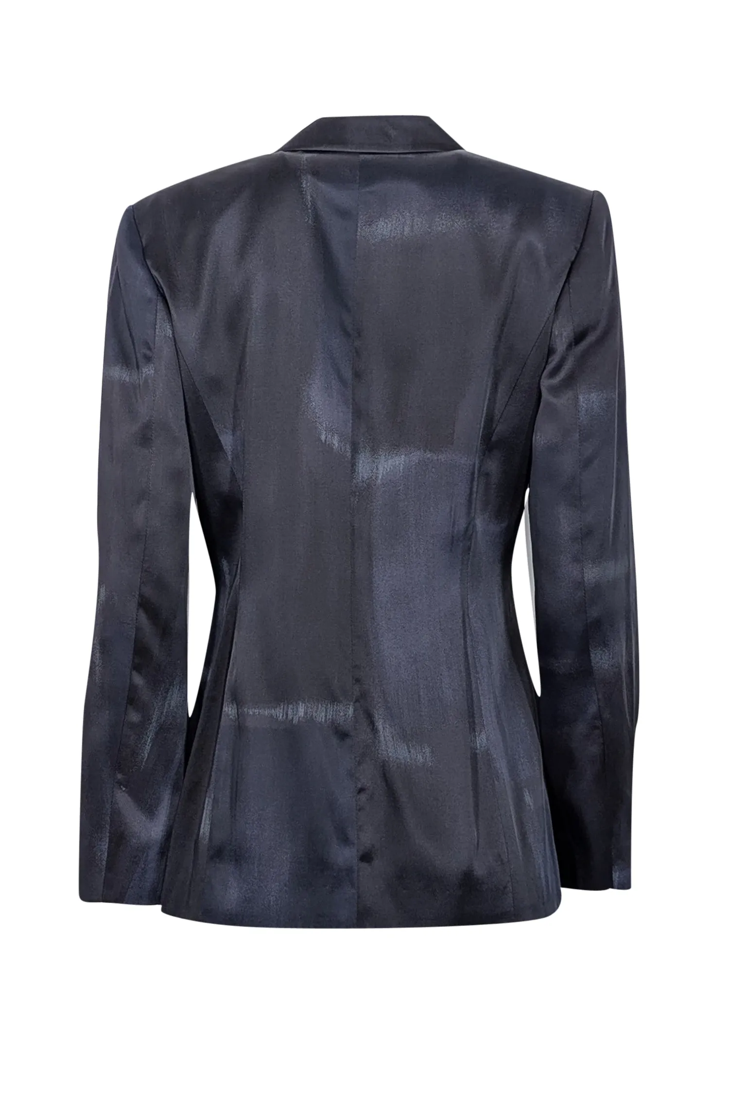 Gianfranco Ferre - Black, Blue & Grey Paint Stroke Print Blazer Sz 6