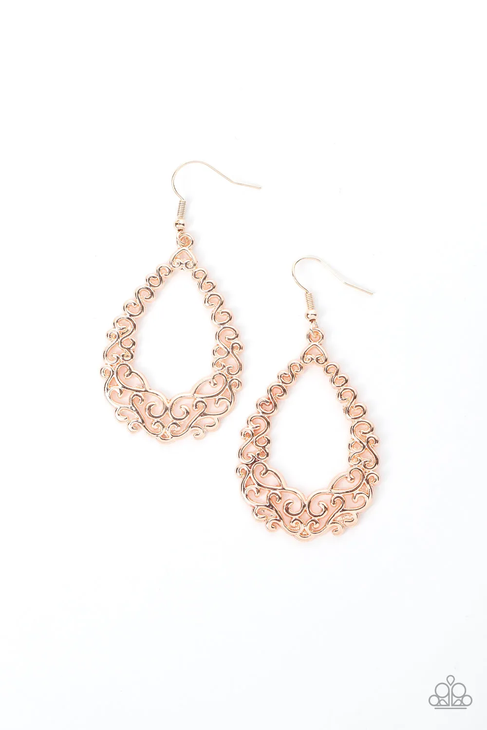 Granada Garland - Rose Gold ~ Paparazzi Earrings