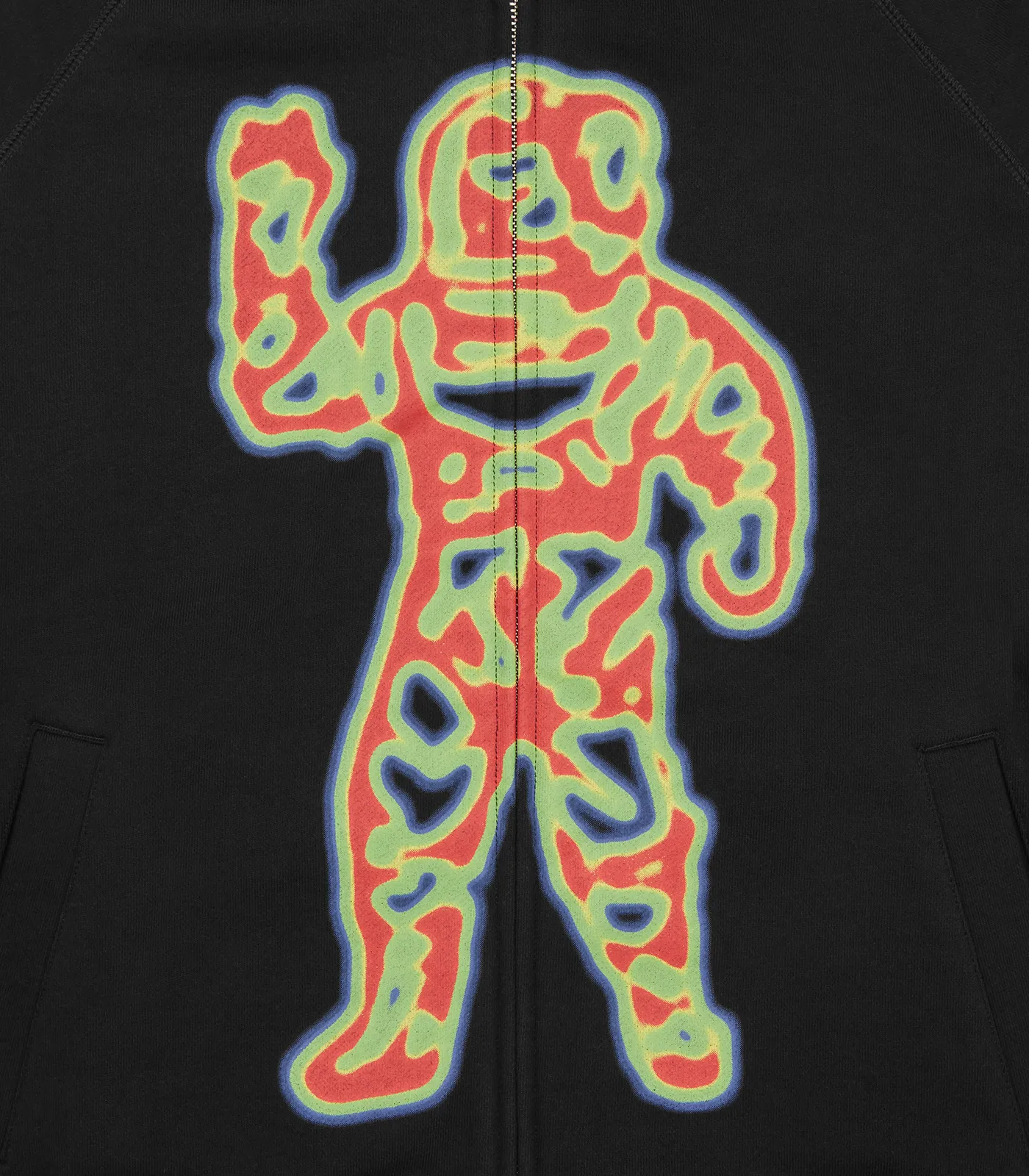 HEAT MAP STANDING ASTRO ZIP THROUGH HOOD - BLACK