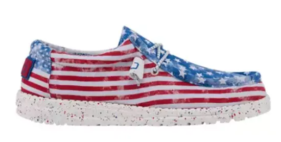 Hey Dude Men's Wally Stars and Stripes Patriotic Shoes