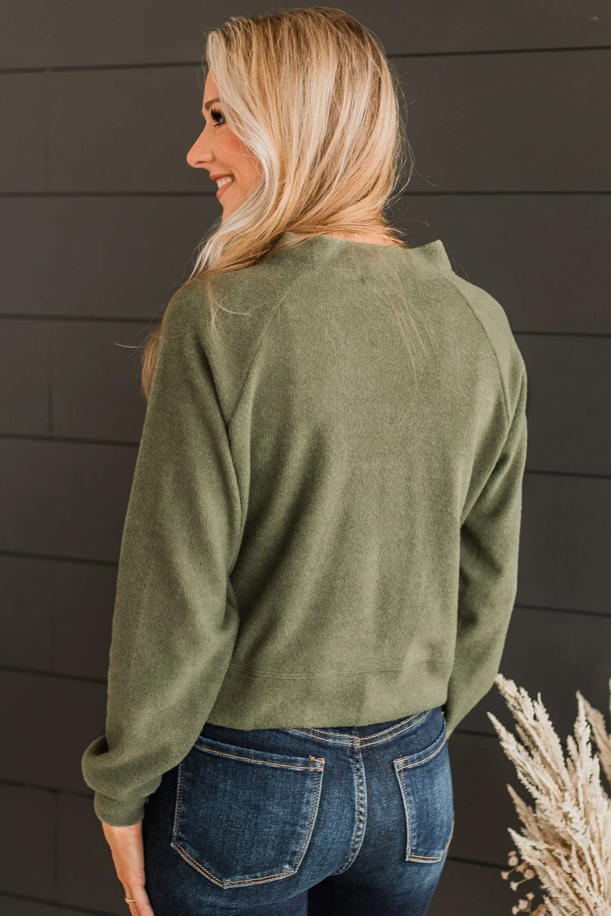 Highest Standards Button Cardigan- Olive