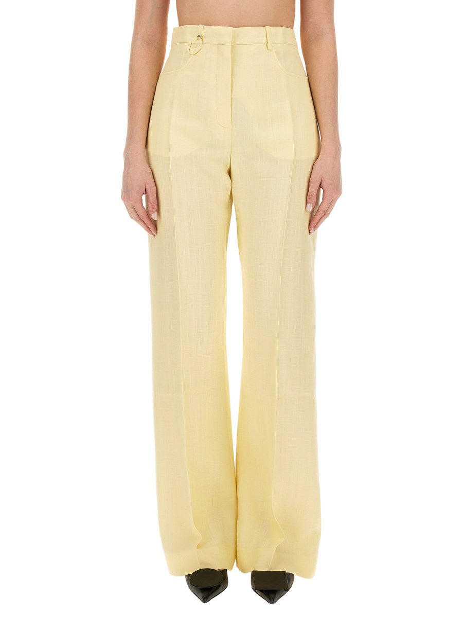 JACQUEMUS    VISCOSE SAUGE PANTS