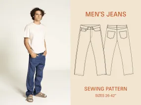 Jeans Sewing Pattern-Men's sizes 26-42