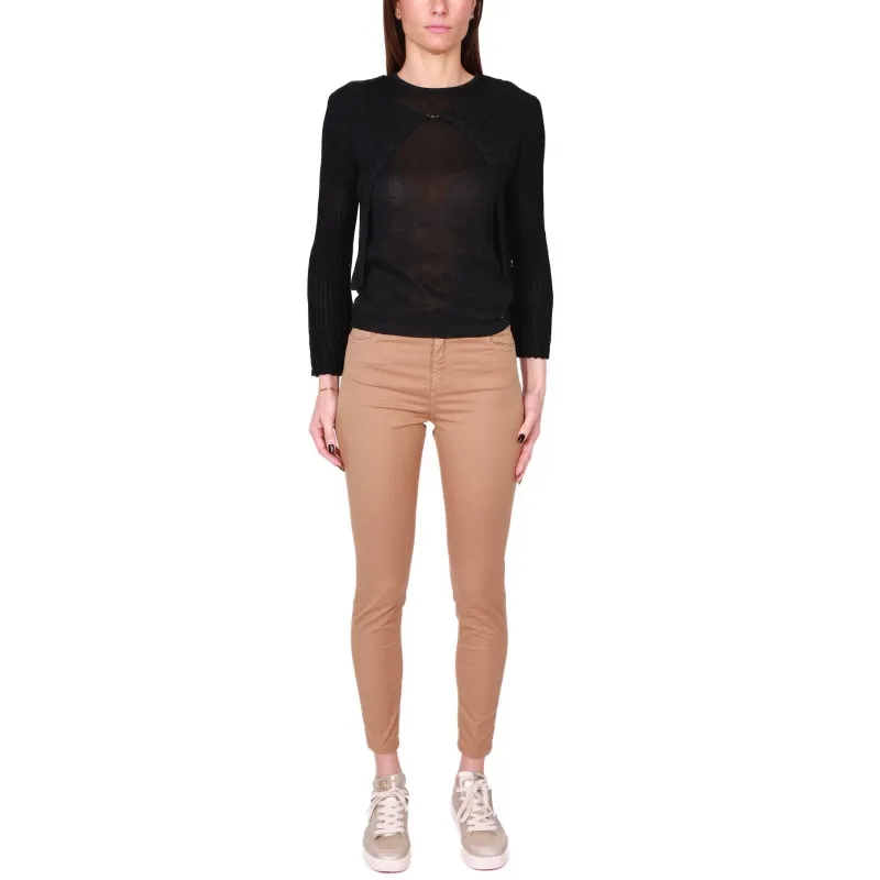 JEANS SKINNY IN TESSUTO DI COTONE, CAMMELLO