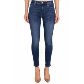 JEANS SKINNY VITA ALTA CON PAILETTES, BLU