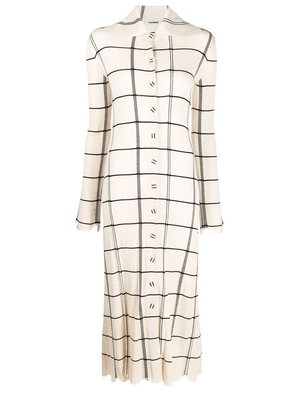 Jil Sander  |Other Plaid Patterns Casual Style Wool Long Sleeves Long