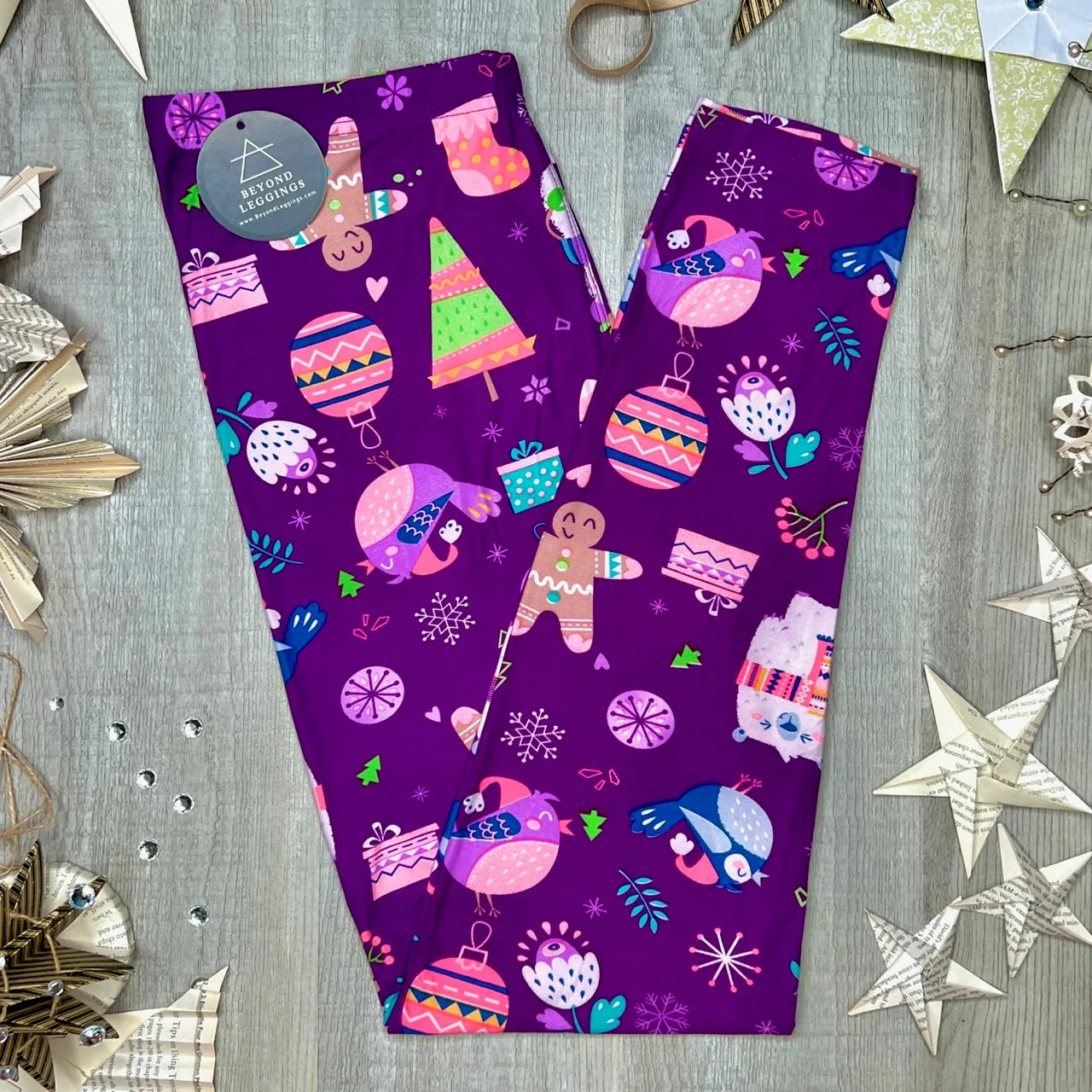 Jolly Christmas Print Soft Leggings