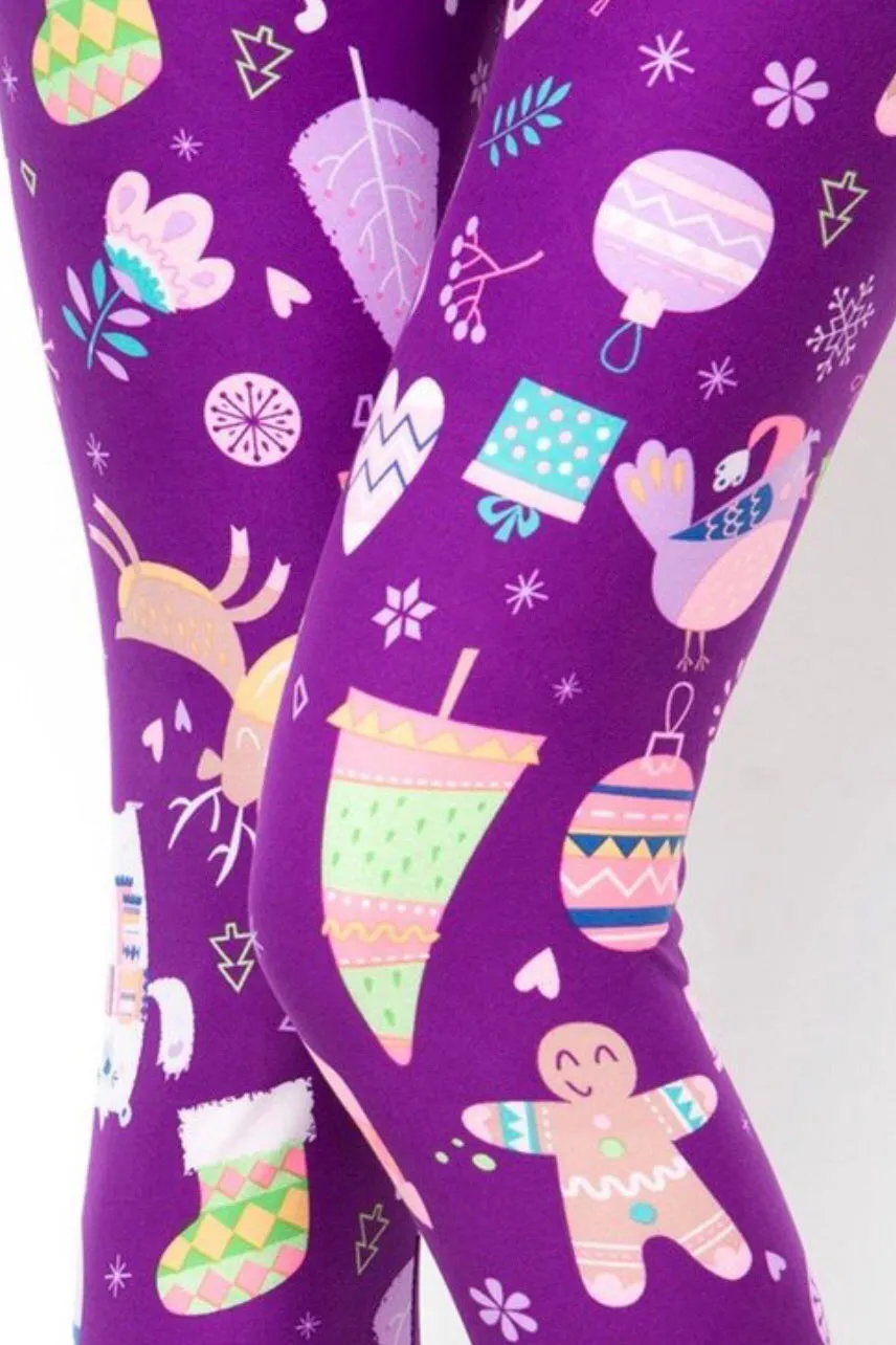 Jolly Christmas Print Soft Leggings