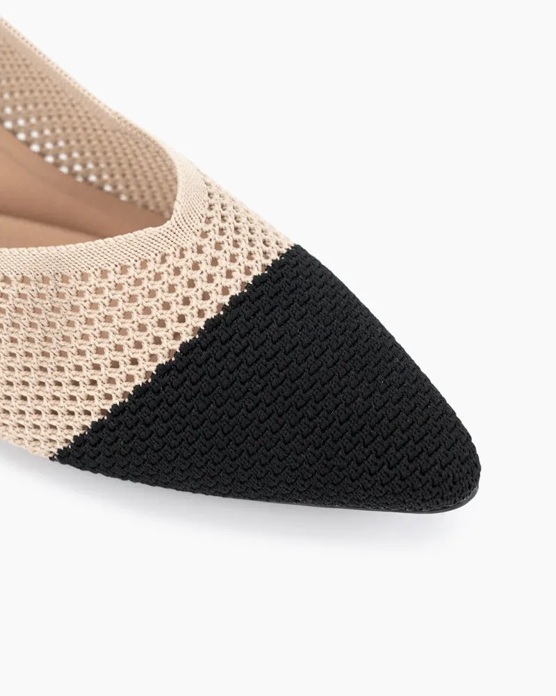 Knit Comfortable Chunky Low Block Heel Pumps