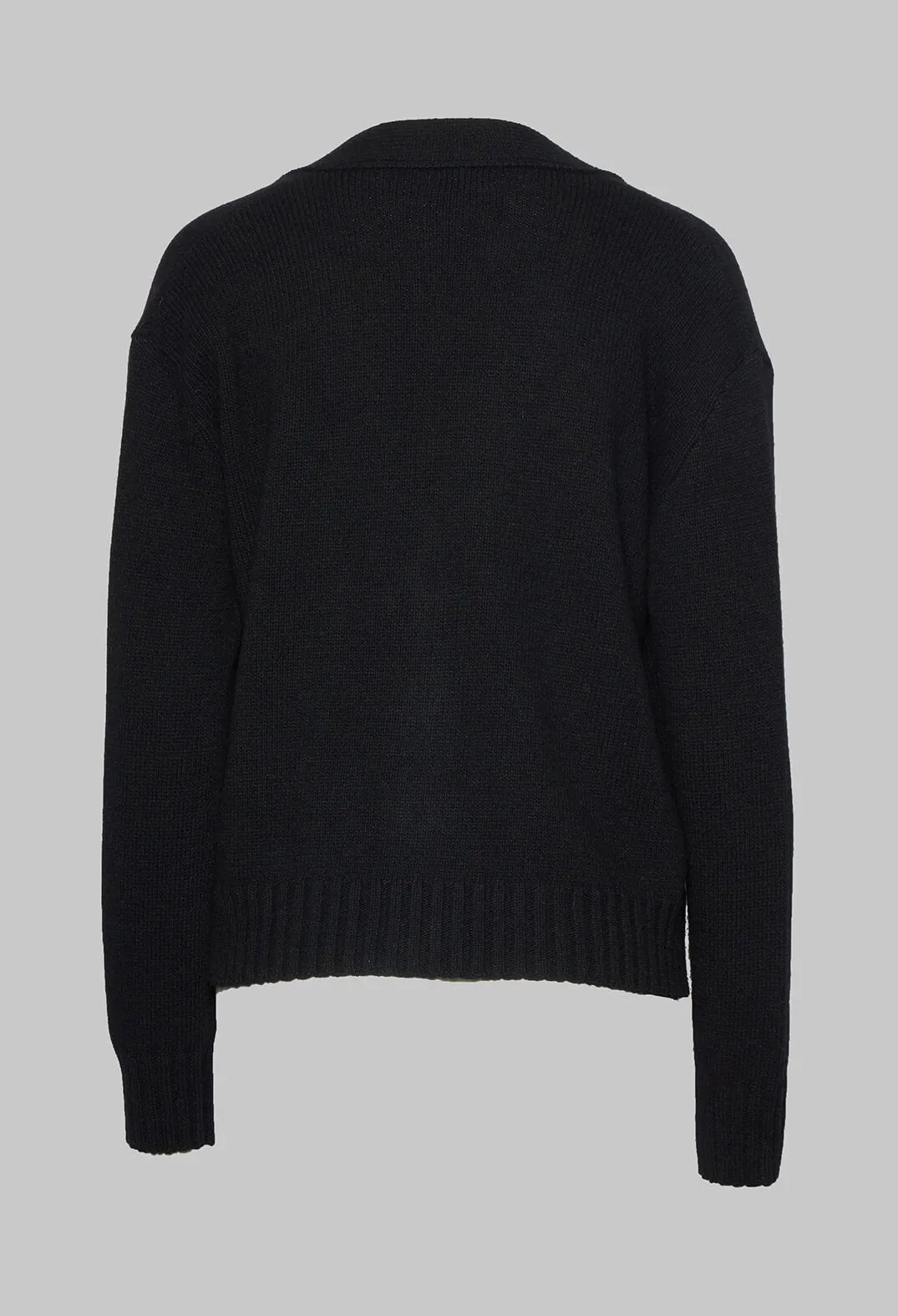 Knitted Cardigan in Nero Black