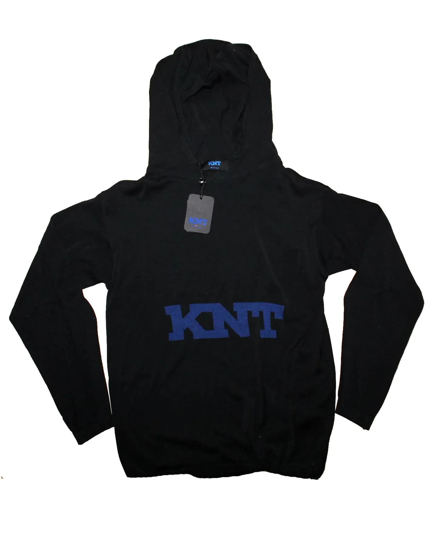 KNT Kiton Hooded Sweater Black Logo Activewear Sweatshirt EU 48 / S