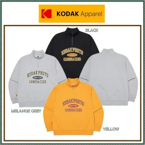 KODAK  |Unisex Street Style Long Sleeves Plain Logo Sweatshirts