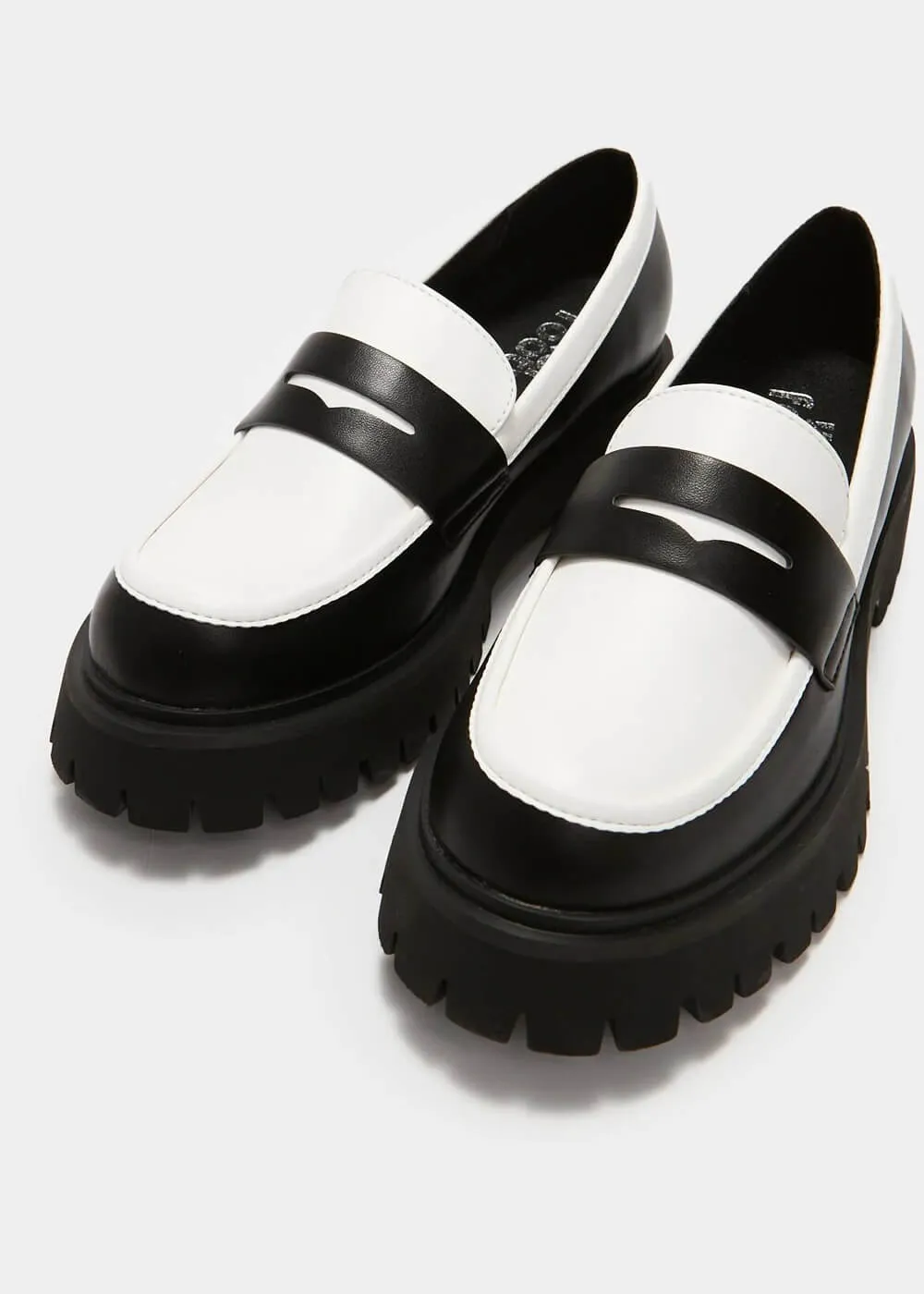 Koi Footwear Birch Monochrome 60's Loafers Black White