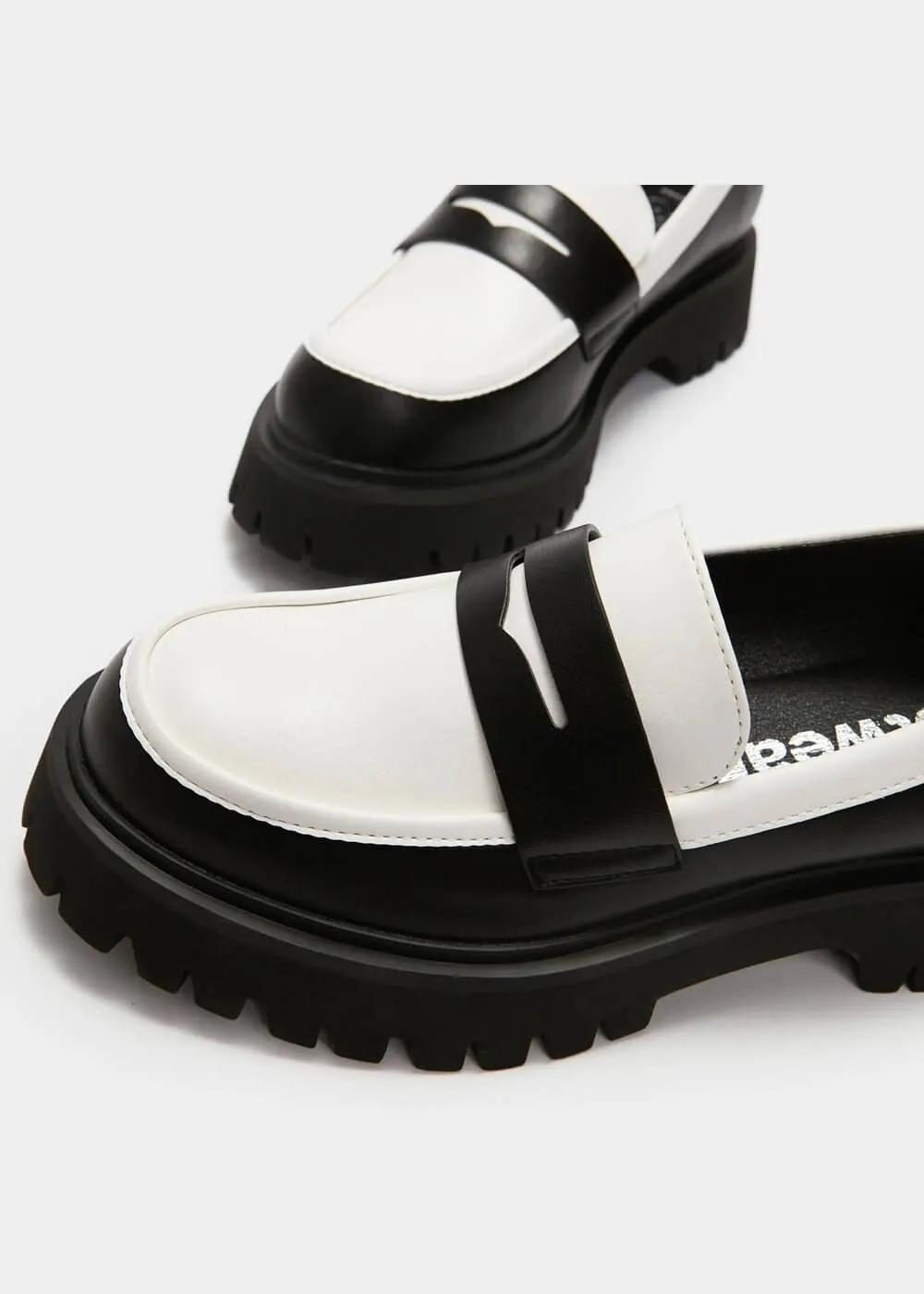 Koi Footwear Birch Monochrome 60's Loafers Black White