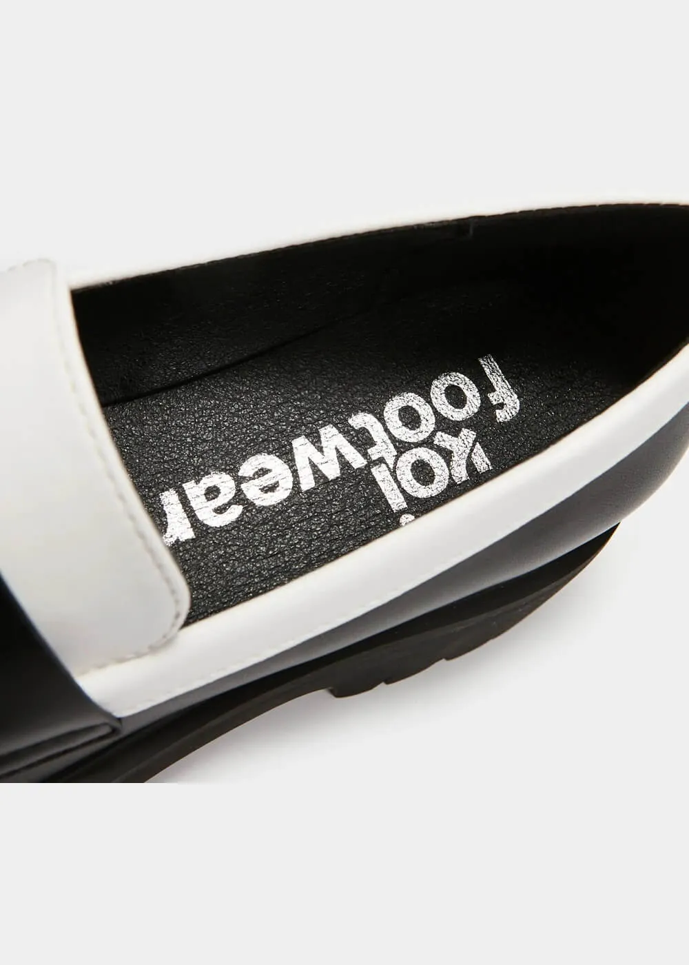 Koi Footwear Birch Monochrome 60's Loafers Black White