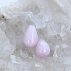 KUNZITE PENDANT Teardrop Bead Components Pair Top Drilled