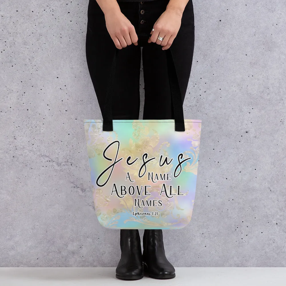 Limited Edition Premium Tote Bag - Jesus A Name Above All Names (Design: Golden Spring)