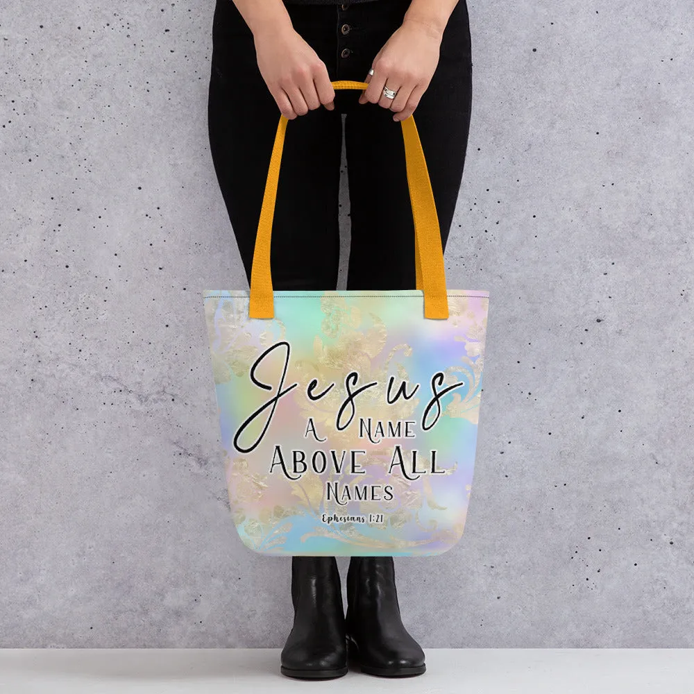 Limited Edition Premium Tote Bag - Jesus A Name Above All Names (Design: Golden Spring)