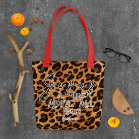 Limited Edition Premium Tote Bag - Jesus A Name Above All Names (Design: Leopard)