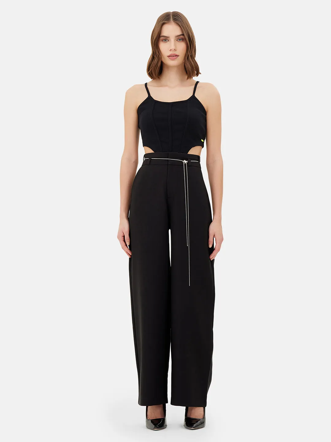 Linda Wide Leg Trousers With Belt